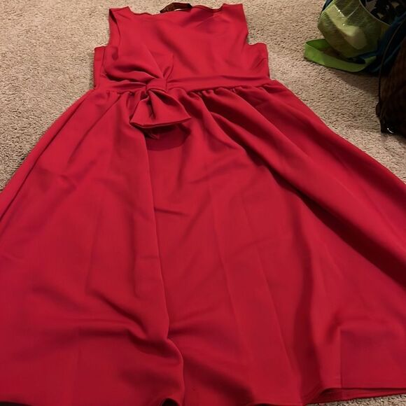 Lindy bop red scuba knit dress M - Picture 3 of 6